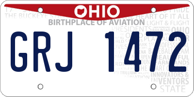 OH license plate GRJ1472