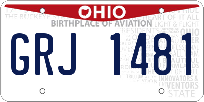 OH license plate GRJ1481