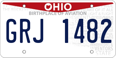 OH license plate GRJ1482