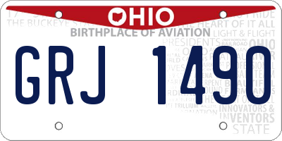 OH license plate GRJ1490