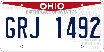 OH license plate GRJ1492