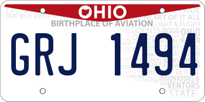 OH license plate GRJ1494