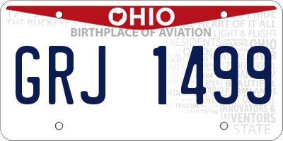 OH license plate GRJ1499