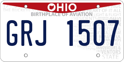 OH license plate GRJ1507