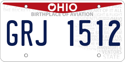 OH license plate GRJ1512