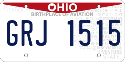 OH license plate GRJ1515