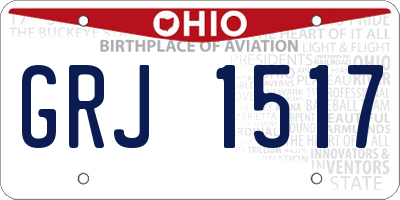 OH license plate GRJ1517