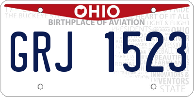 OH license plate GRJ1523