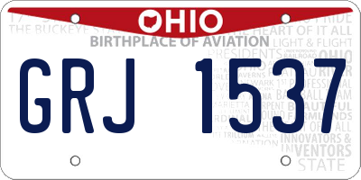 OH license plate GRJ1537
