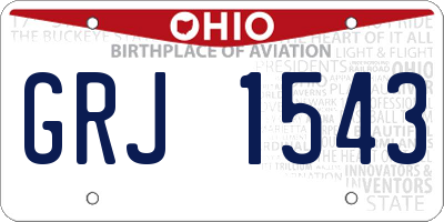 OH license plate GRJ1543