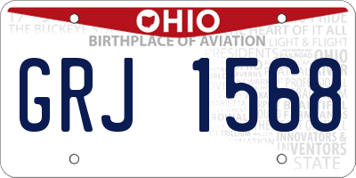 OH license plate GRJ1568