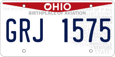 OH license plate GRJ1575