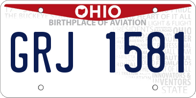 OH license plate GRJ1581
