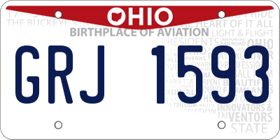 OH license plate GRJ1593