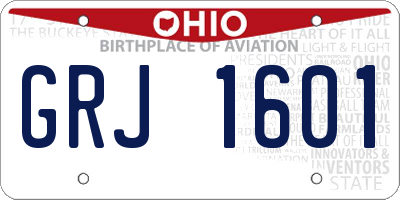 OH license plate GRJ1601