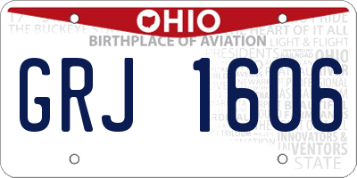 OH license plate GRJ1606