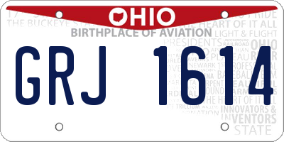 OH license plate GRJ1614