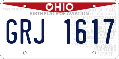 OH license plate GRJ1617