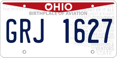 OH license plate GRJ1627