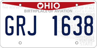 OH license plate GRJ1638