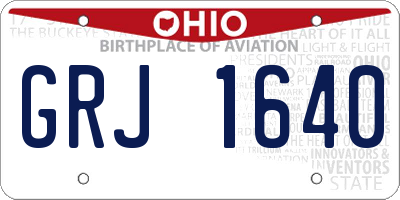 OH license plate GRJ1640