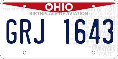 OH license plate GRJ1643