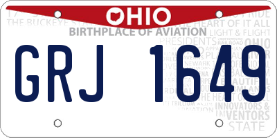 OH license plate GRJ1649