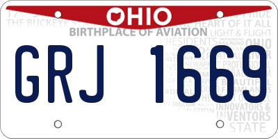 OH license plate GRJ1669
