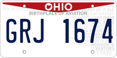 OH license plate GRJ1674