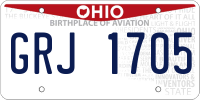 OH license plate GRJ1705