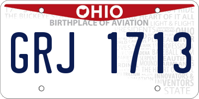 OH license plate GRJ1713