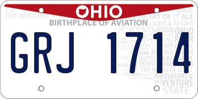 OH license plate GRJ1714