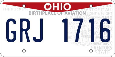 OH license plate GRJ1716