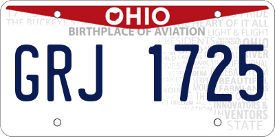 OH license plate GRJ1725