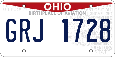 OH license plate GRJ1728