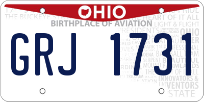 OH license plate GRJ1731