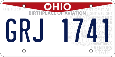 OH license plate GRJ1741