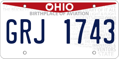 OH license plate GRJ1743
