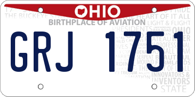 OH license plate GRJ1751