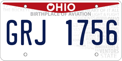 OH license plate GRJ1756
