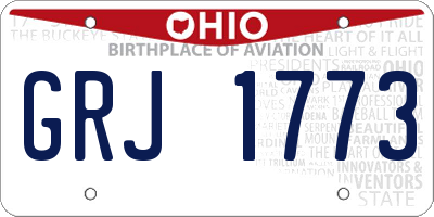 OH license plate GRJ1773