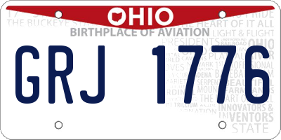 OH license plate GRJ1776