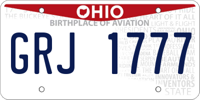 OH license plate GRJ1777