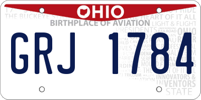 OH license plate GRJ1784