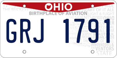 OH license plate GRJ1791