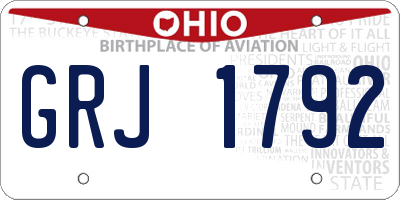 OH license plate GRJ1792