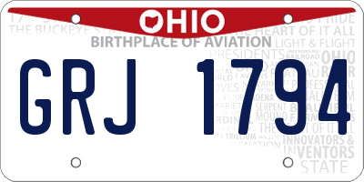OH license plate GRJ1794
