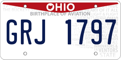 OH license plate GRJ1797