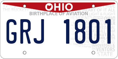 OH license plate GRJ1801