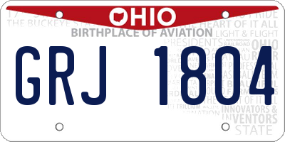 OH license plate GRJ1804